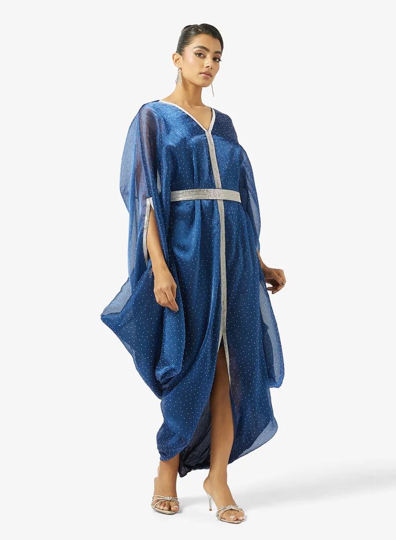 Golden Apple Vneck Midi Dress